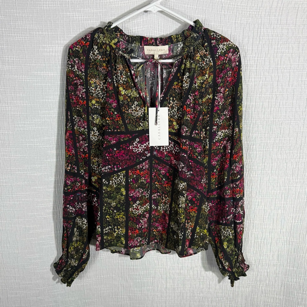 Caballero Miki Top – Garden Floral Print – Extra Small – New With Tags‎